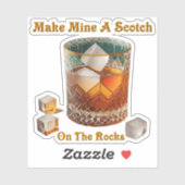 Cocktail Hour Maak van mij een whisky op de rotsen Sticker (Vel)