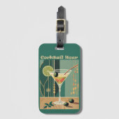 Cocktail Hour Mid Century Modern Martini Bagagelabel (Voorkant (verticaal))