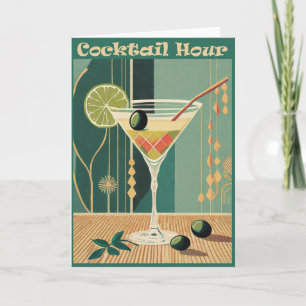 Cocktail Hour Mid Century Modern Martini Kaart