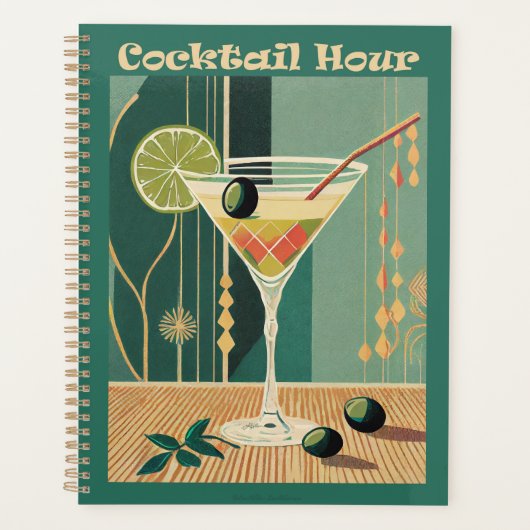 Cocktail Hour Mid Century Modern Martini Planner (Voorkant)