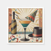 Cocktail Hour Mid Century New Years Eve Design Servet (Voorkant)