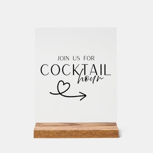 Cocktail Hour Wedding Sign Printable – Elegant  (Recto)
