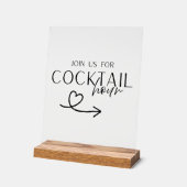 Cocktail Hour Wedding Sign Printable – Elegant  Acryl Bord (Hoek)