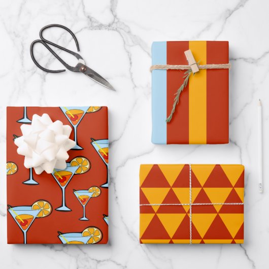 Cocktail Hour Wrapping Paper-set Inpakpapier Vel (Voorkant)