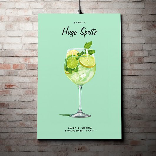 Cocktail Hugo Spritz Verlovingsfeest Poster