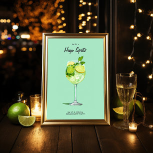 Cocktail Hugo Spritz Verlovingsfeestbord Poster