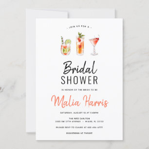 Cocktail Invitation de douche nuptiale