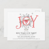 Cocktail Invitation de la Soirée du Nouvel An (Devant / Derrière)