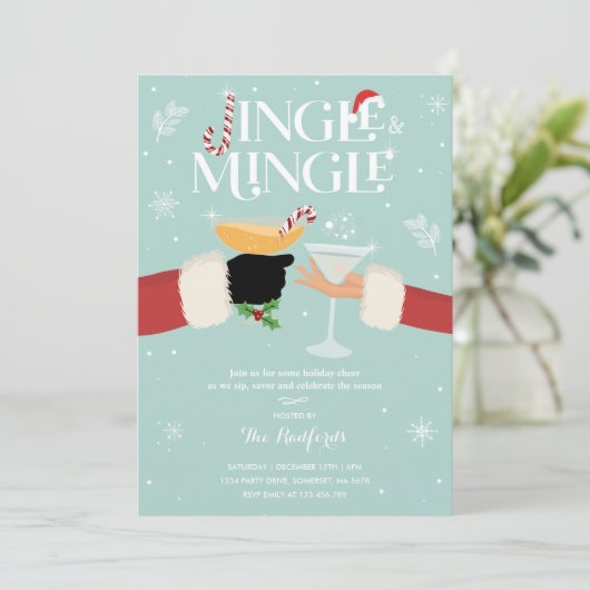 Cocktail Jingle Et Mingle Invitation (Debout devant)