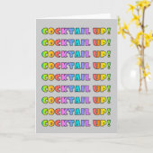 COCKTAIL. KARTONNEN OF KNOPEN KAART (Gele Bloem)