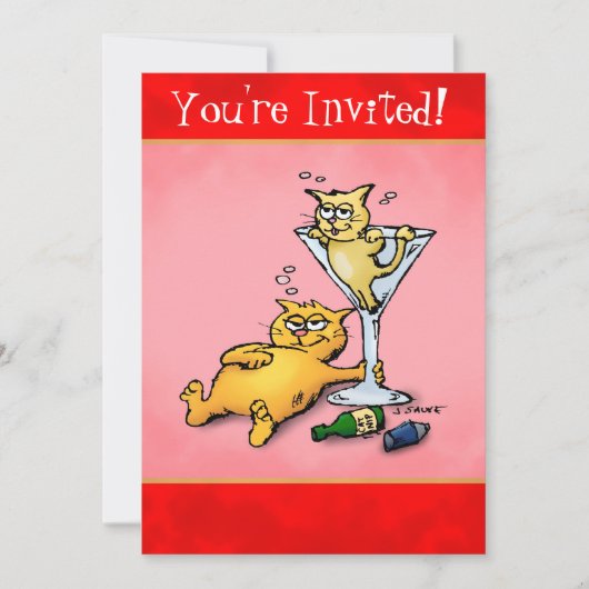 Cocktail Kittens Fête Invitation (Devant)