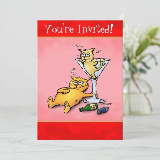 Cocktail Kittens Fête Invitation (Debout devant)