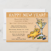 Cocktail Kittens Gold Party Invitation (Devant)