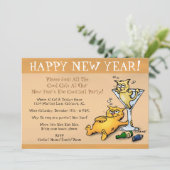 Cocktail Kittens Gold Party Invitation (Debout devant)