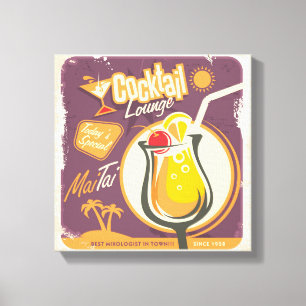 Cocktail Lounge Poster Canvas Afdruk