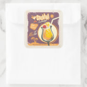 Cocktail Lounge Poster Vierkante Sticker (Tas)