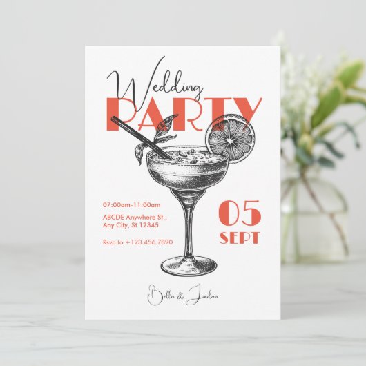 Cocktail mariage Invitation (Debout devant)