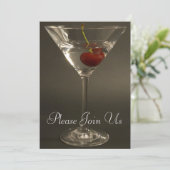 Cocktail Martini Feest Uitnodiging (Staand voorkant)