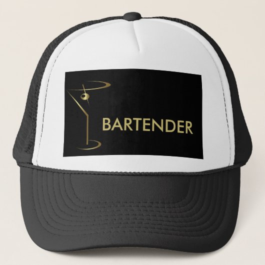 Cocktail Martini Gold Bartender Trucker Pet (Voorkant)