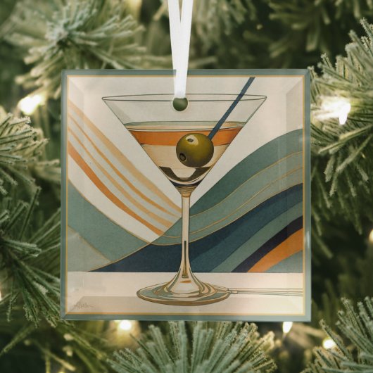 Cocktail Martini Mid Century Design Glas Ornament (Insitu)