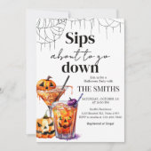 Cocktail Martini Pumpkin Halloween Party Kaart (Voorkant)