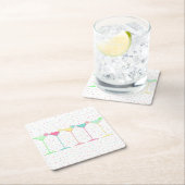 Cocktail Martini Vierkante Kartonnen Onderzetter (Insitu)