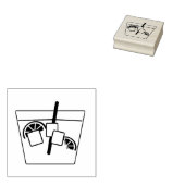 Cocktail met Fruit Art Stamp Rubberstempel (Gestempeld)