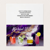 Cocktail Mix Drinken | Paarse gouden marmer Visitekaartjes (Buitenkant ongevouwen)