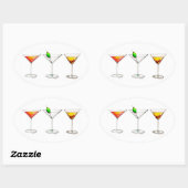 Cocktail Mixed Drinken Martini Cosmopolitan Cosmo Ovale Sticker (Vel)