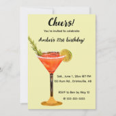 Cocktail modifiable Invitation d'anniversaire (Devant)