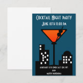 Cocktail Nacht Party Uitnodiging (Voorkant / Achterkant)