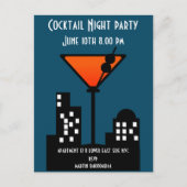Cocktail Nacht Party Uitnodiging (Voorkant)