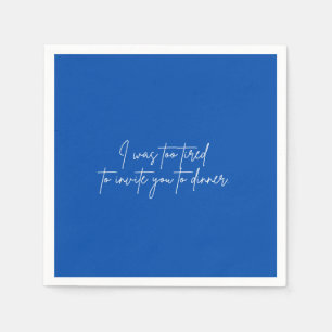 Cocktail napkin grappig blauw script servet