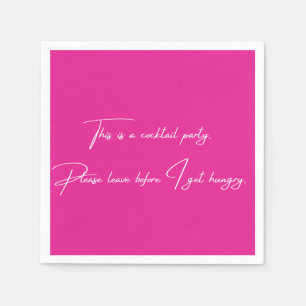 Cocktail napkin grappig roze feest servet