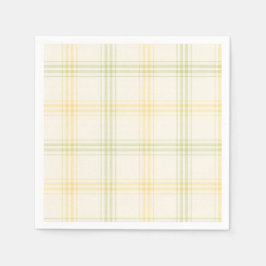 Cocktail Napkin | Lime & Lemon Plaid | Gin & Tonic Servet