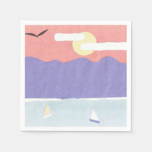 Cocktail Napkins met een Sunset Mountain Scene Servetten