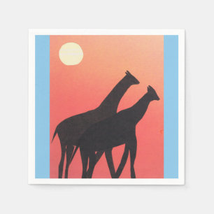 Cocktail Napkins met Giraffe design Servetten