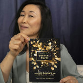 Cocktail or élégant Invitation de fête d'anniversa