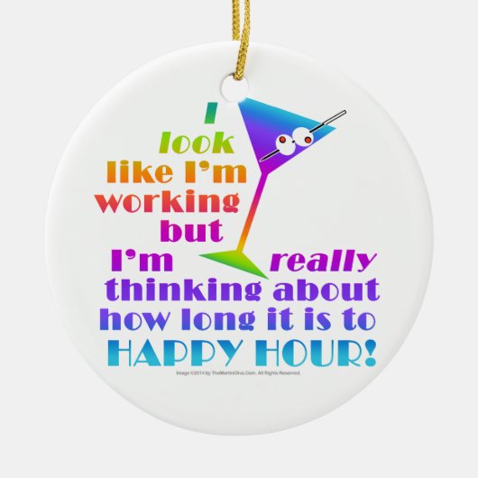 Cocktail Ornaments - Hoe lang tot een gelukkig uur Keramisch Ornament (Voorkant)