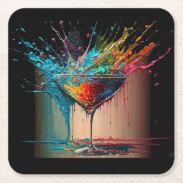 Cocktail PAINTING SQUARE PAPER ONDERZETTER