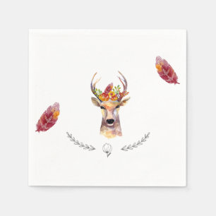 Cocktail Papier Servet Boho Herten Buck Hoofd Brow