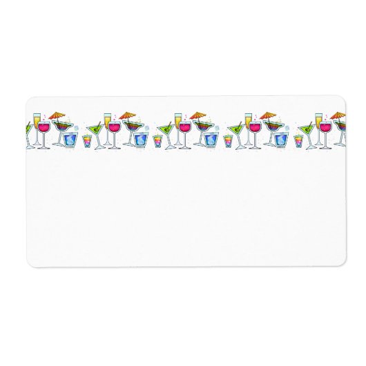 COCKTAIL PARTIJ NAAM TAG ETIKET (Voorkant)