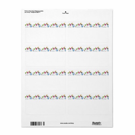 COCKTAIL PARTIJ NAAM TAG ETIKET (Full Sheet)