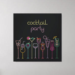Cocktail Party achtergrond Canvas Afdruk