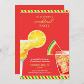 Cocktail Party Boire Invitation plate (Devant / Derrière)