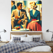 Cocktail Party Couples Shared Attraction Canvas Afdruk (Insitu (Slaapkamer))