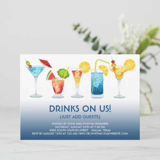 Cocktail Party Flat Invitation (Debout devant)