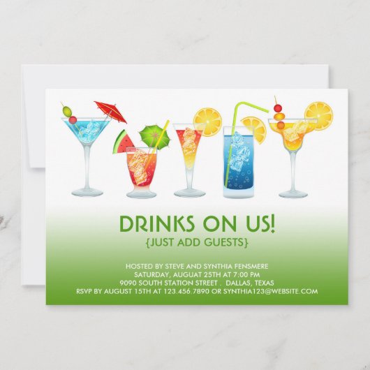 Cocktail Party Flat Invitation (Devant)