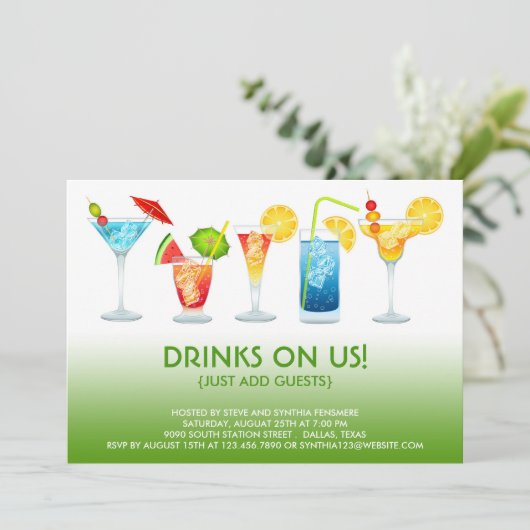 Cocktail Party Flat Invitation (Debout devant)