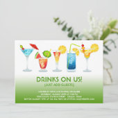 Cocktail Party Flat Uitnodiging (Staand voorkant)